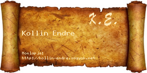 Kollin Endre névjegykártya